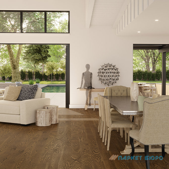Паркетна дошка ESTA PARKET Ясень Elegant Walnut Color 1-пол., Екстра матовий лак, 21077